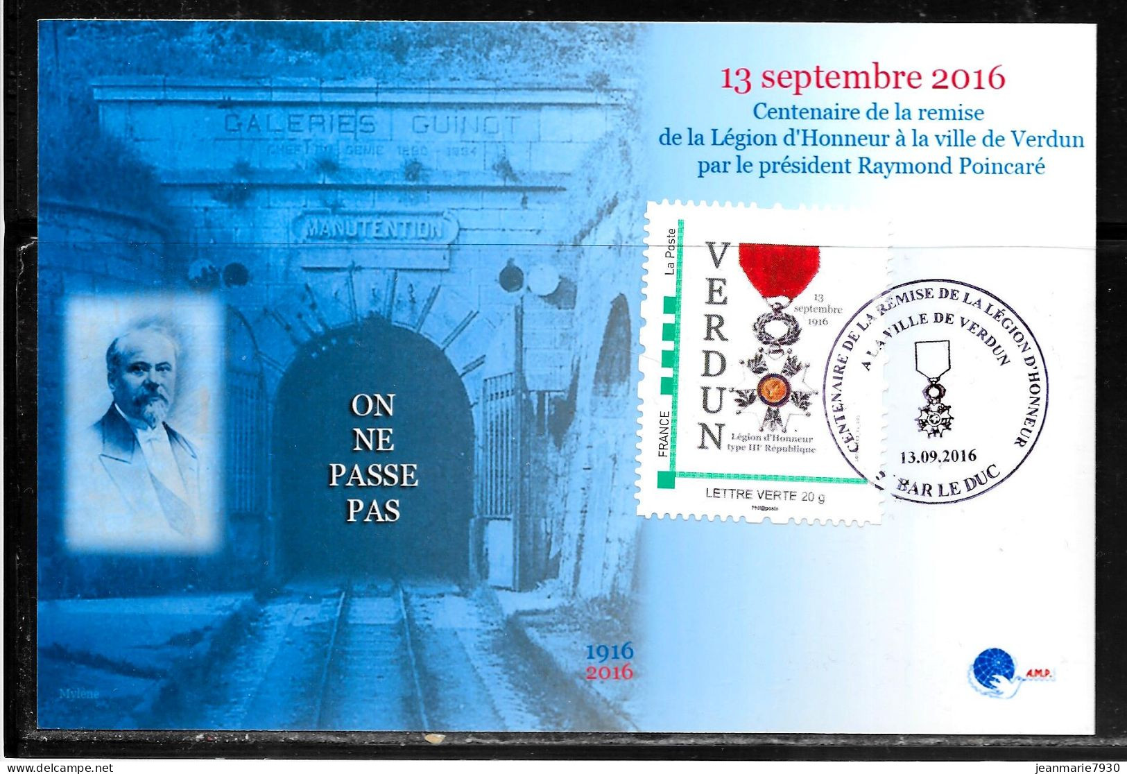 J44 - MONTIMBREAMOI - CARTE DE VERDUN DU 13/09/16 - LEGION D'HONNEUR - Covers & Documents