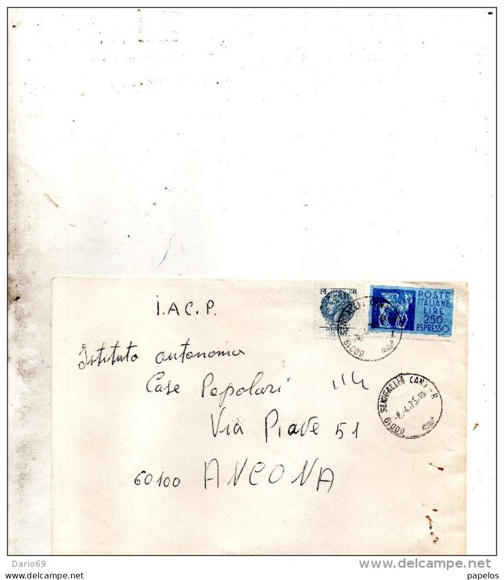 1976 LETTERA CON ANNULLO SENIGALLIA ANCONA - Posta Espressa/pneumatica