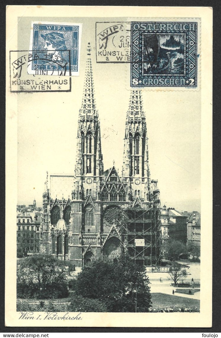 Carte Vue De Vienne église Votivkirche Vignette WIPA Affranchissement N°369 (lot 441) - Churches