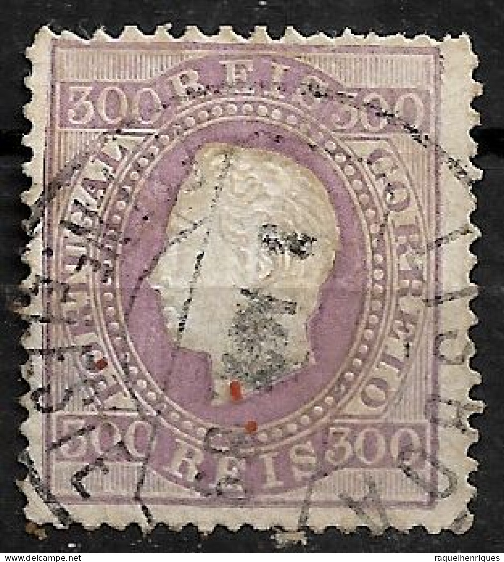 PORTUGAL 1870-76 D. LUIS I 300R P:13.5 USED (NP#94-P18-L1) - Usado