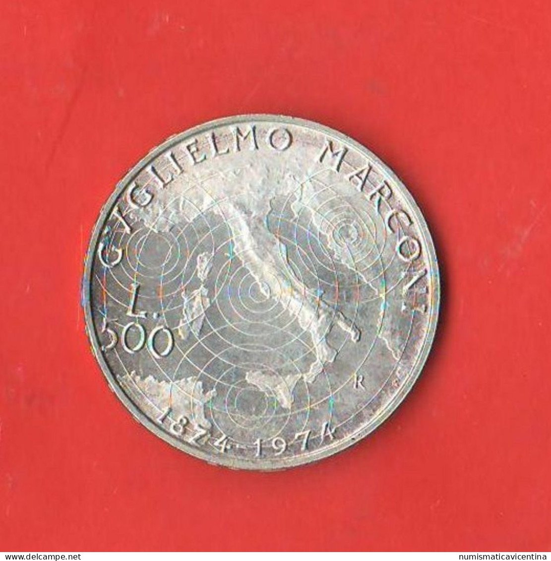 Italia 500 Lire Guglielmo Marconi 1974 Italy Italie Silver Coin - Commemorative