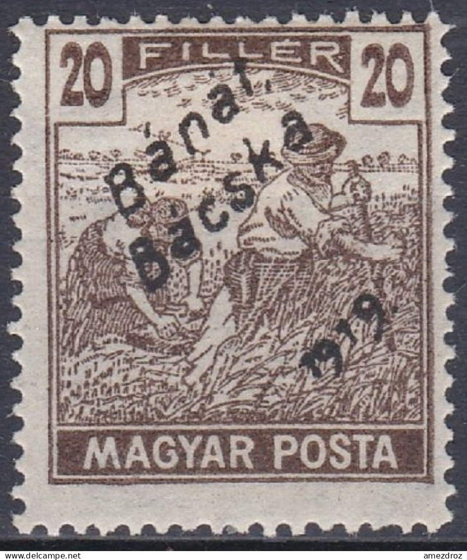 Hongrie Banat Bacska 1919 40 MH * Moissonneurs  (A9) - Banat-Bacska