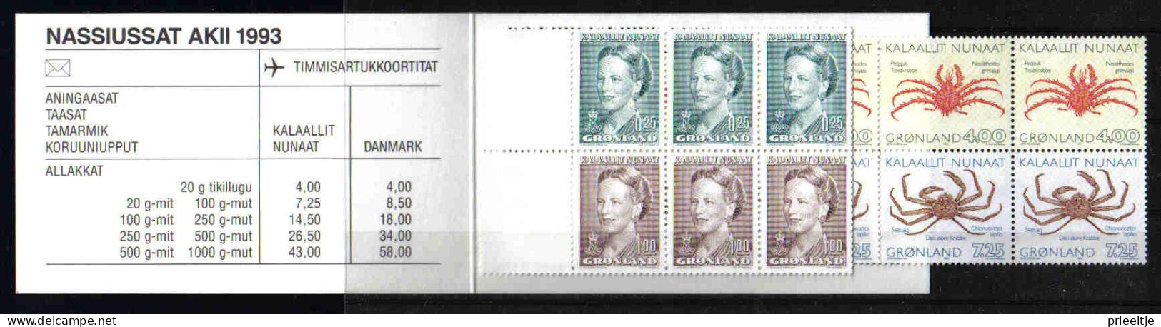 Greenland 1993 Queen Margrethe II & Crabs Booklet  Y.T. C 219 ** - Postzegelboekjes