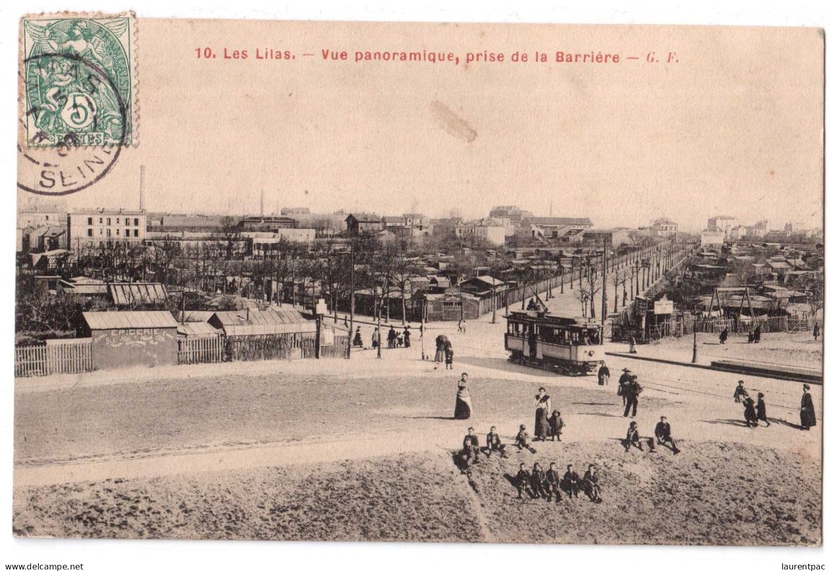 Les Lilas - Vue Panoramique Prise De La Barrière - Tram - édit. G.F. Francq Gaston 10 + Verso - Les Lilas