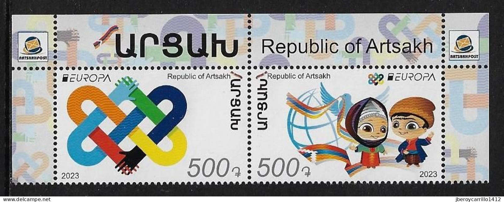 ARTSAKH REPUBLIC /NAGORNO KARABAKH / ARMENIA KARABAKH - EUROPA 2023 -"PEACE"-  SERIE COMBI De 2 V. - CH-SUP-EUR  DENTADA - 2023