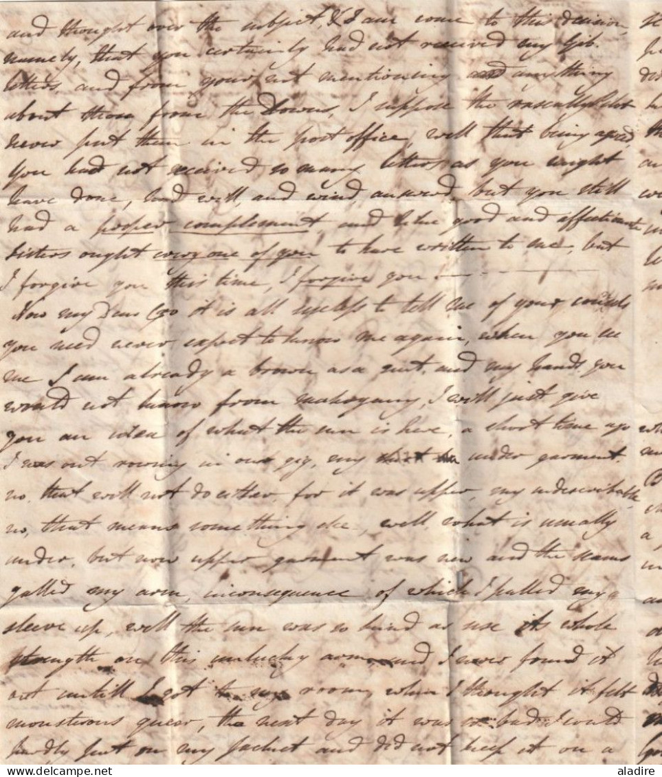 KGIV - 1825 - Belle Lettre Avec Corresp Croisée De GIBRALTAR Vers LONDRES - Redirigée Vers L'IRLANDE - Gibraltar