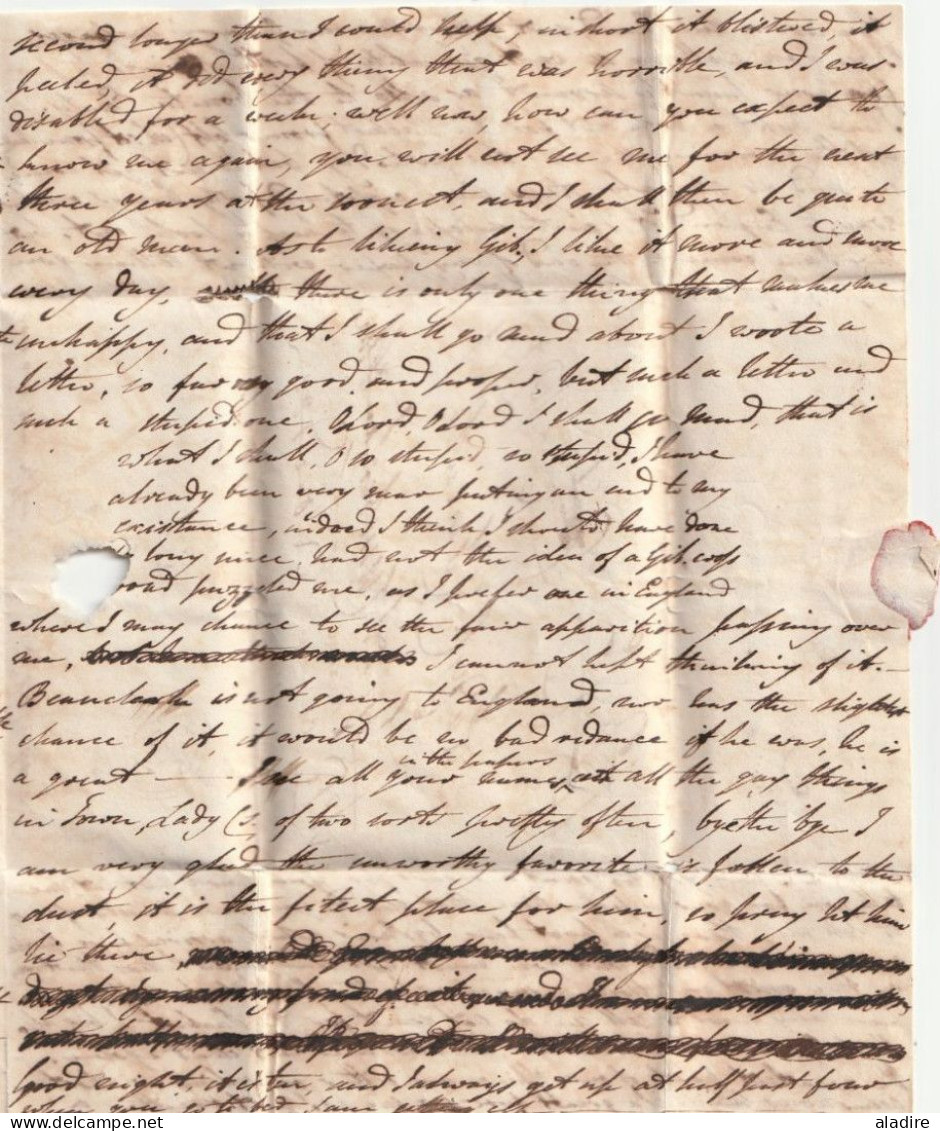 KGIV - 1825 - Belle lettre avec corresp croisée de GIBRALTAR vers LONDRES - redirigée vers l'IRLANDE