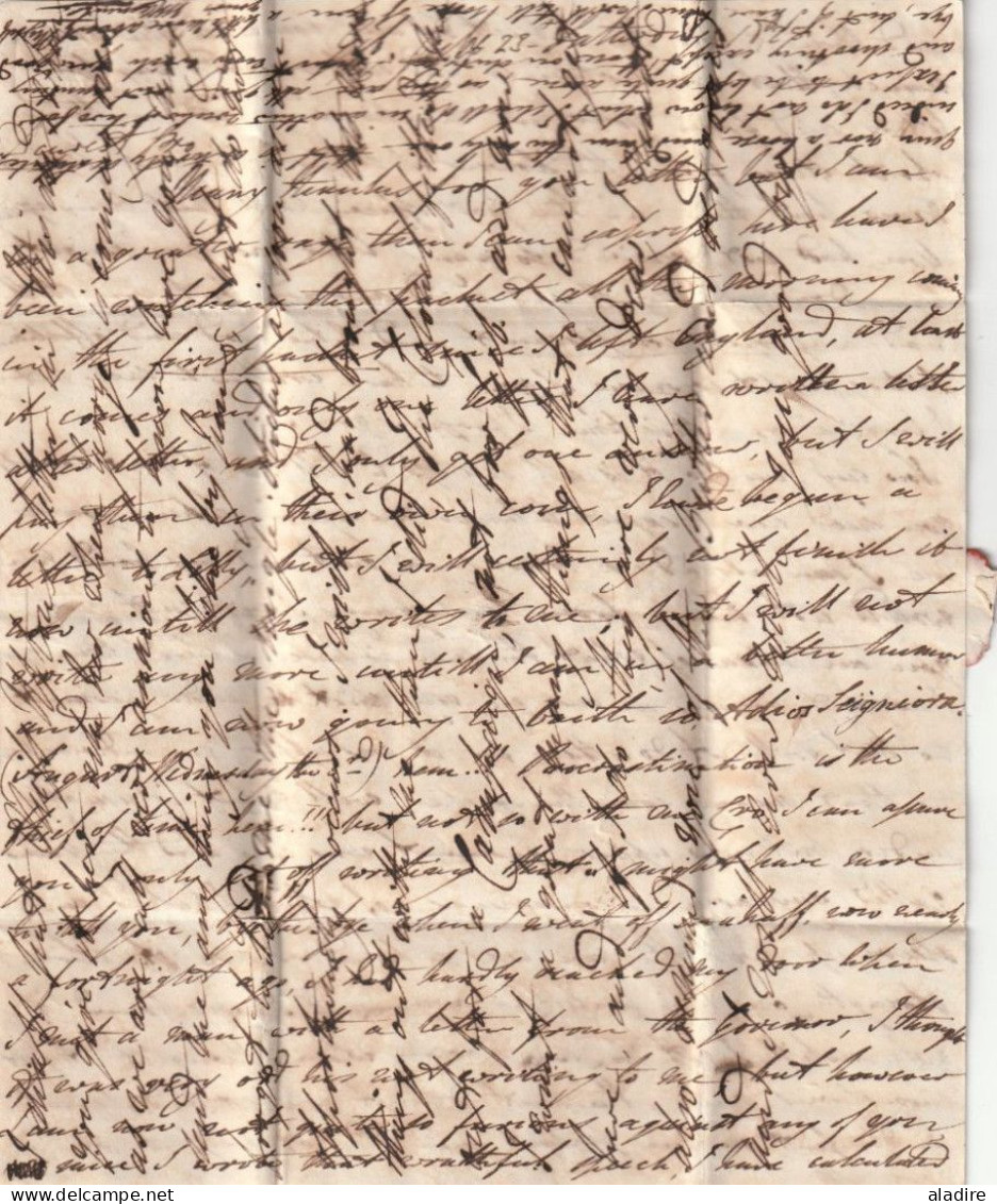 KGIV - 1825 - Belle lettre avec corresp croisée de GIBRALTAR vers LONDRES - redirigée vers l'IRLANDE