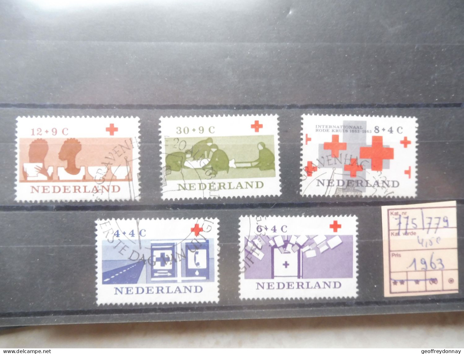 Pays Bas Nederland Holland Used Gestempelt Oblitéré 775/779 Perfect Parfait Croix Rouge Roode Kruis - Oblitérés