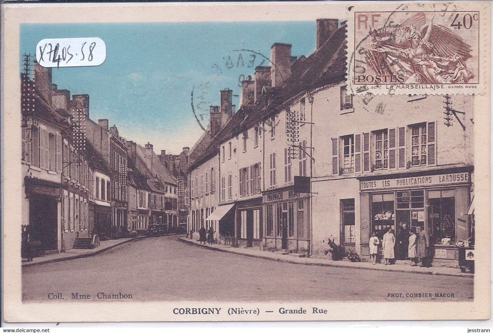 CORBIGNY- GRANDE RUE- LIBRAIRIE- COMBIER- 1936 - Corbigny