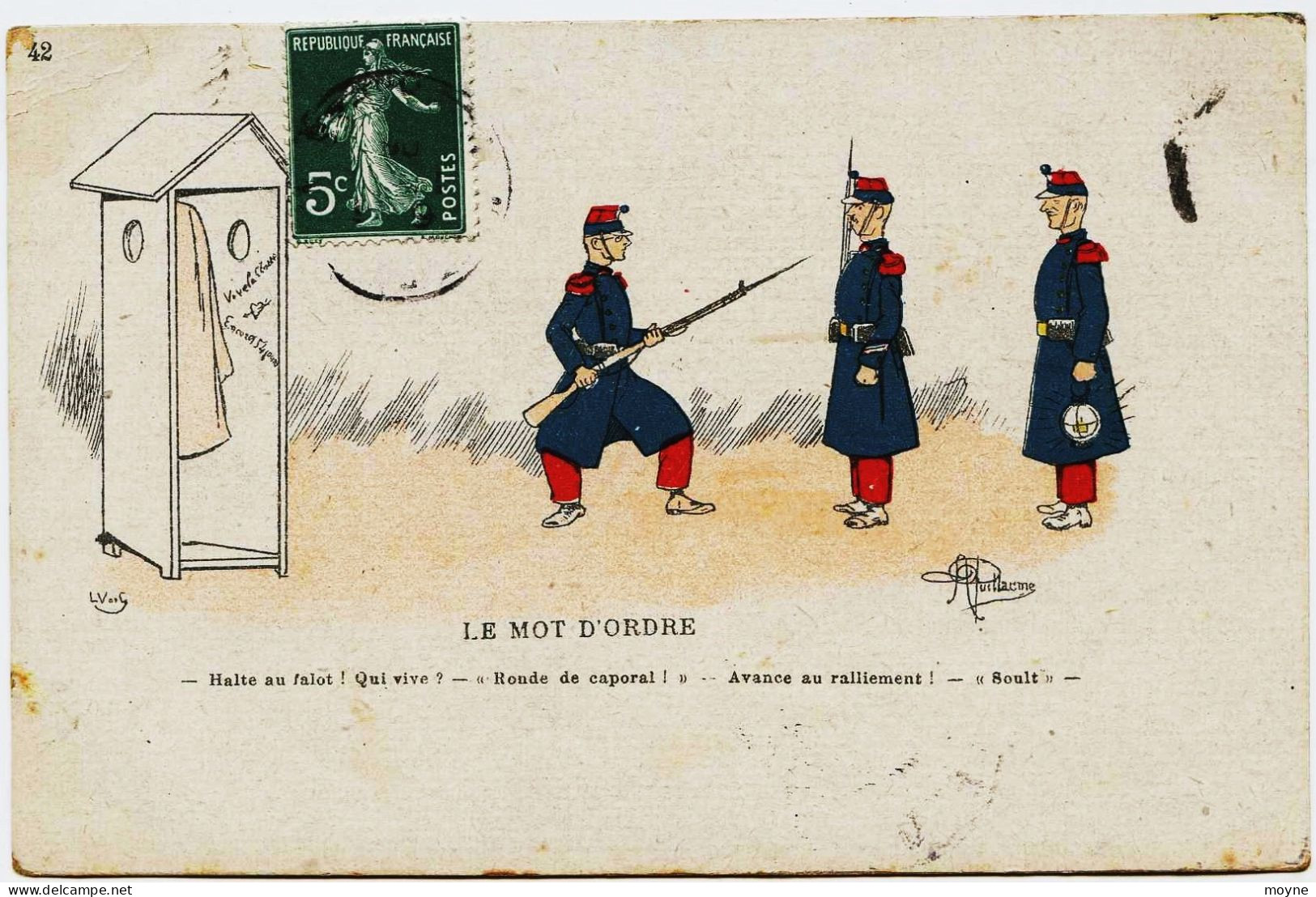 11- 2977 - Militaria- ILLUSTRATION De  GUILLAUME : Le Mot D'Ordre ..... - Guillaume