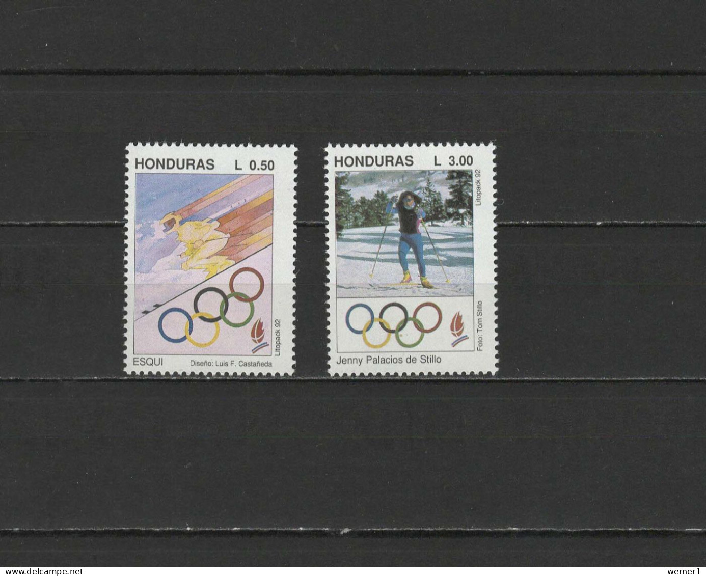 Honduras 1992 Olympic Games Albertville Set Of 2 MNH - Hiver 1992: Albertville