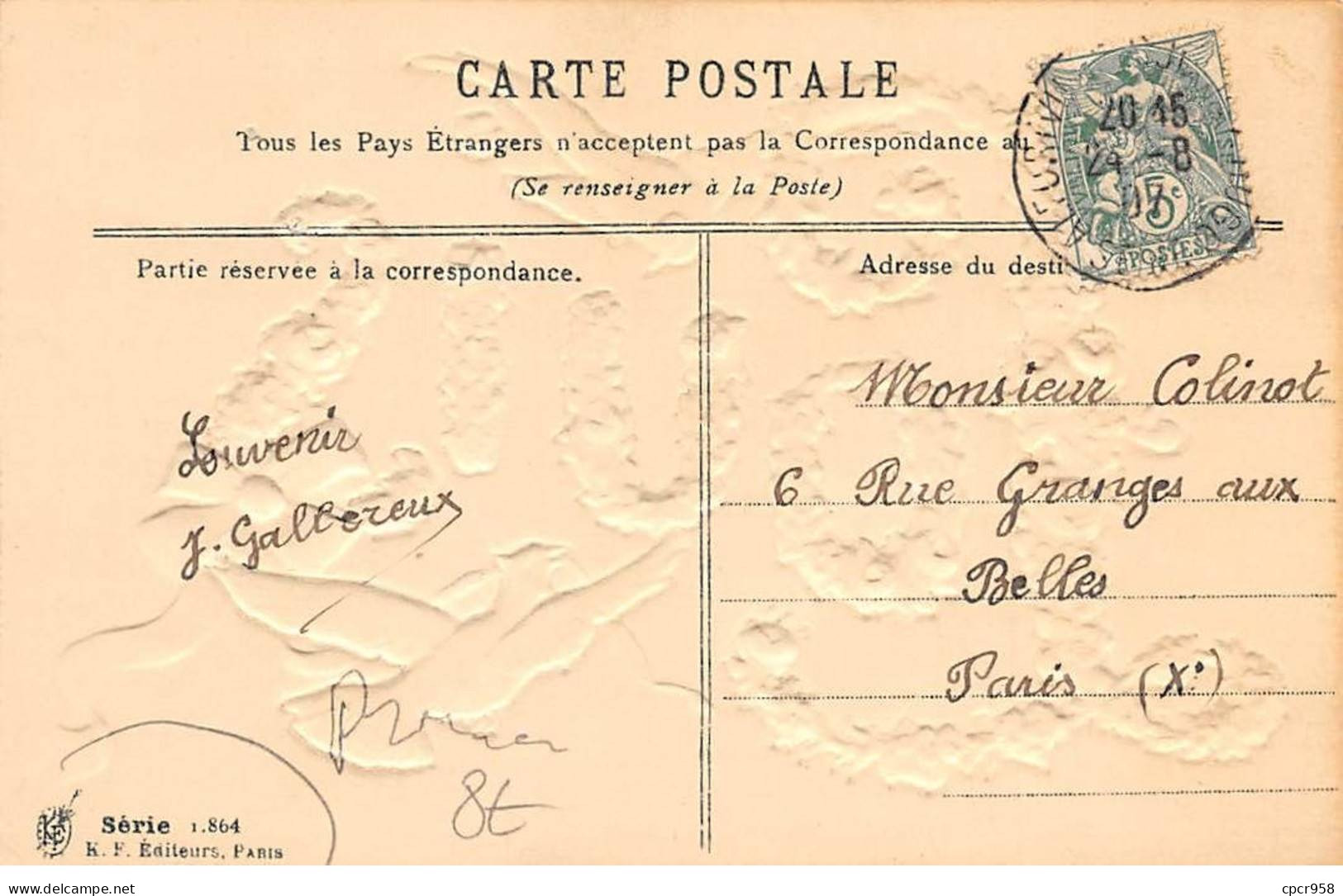 Prénoms - N°78617 - Saint Louis - Série I.864 - Carte Gaufrée - Prénoms