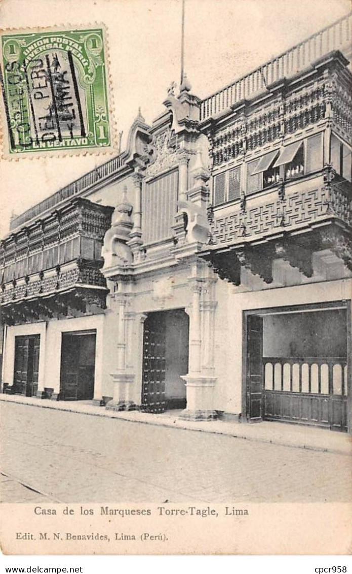 Pérou - N°79001 - LIMA - Casa De Los Marqueses Torre-Tagle - Carte Avec Bel Affranchissement - Perú