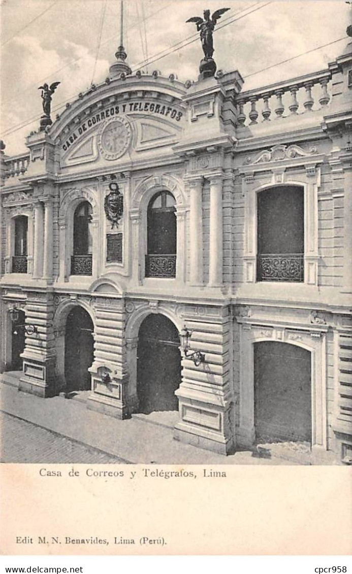 Pérou - N°79002 - LIMA - Casa De Correos Y Telégrafos - Carte Avec Bel Affranchissement - Perú