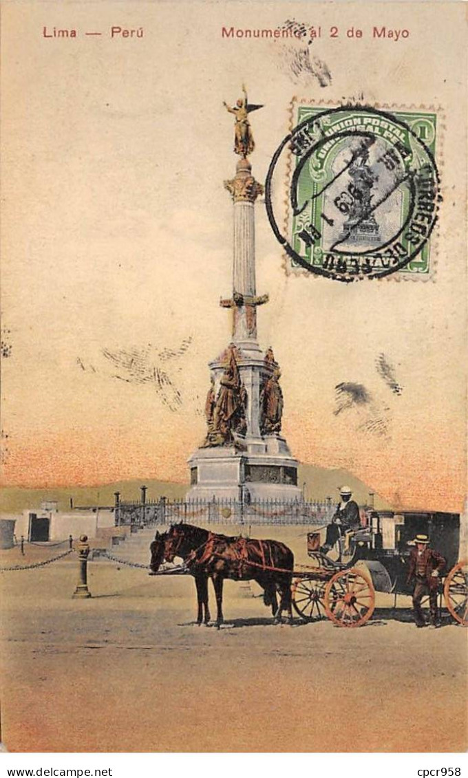 Pérou - N°79004 - LIMA - Monumento Al 2 De Mayo - Carte Avec Bel Affranchissement - Peru