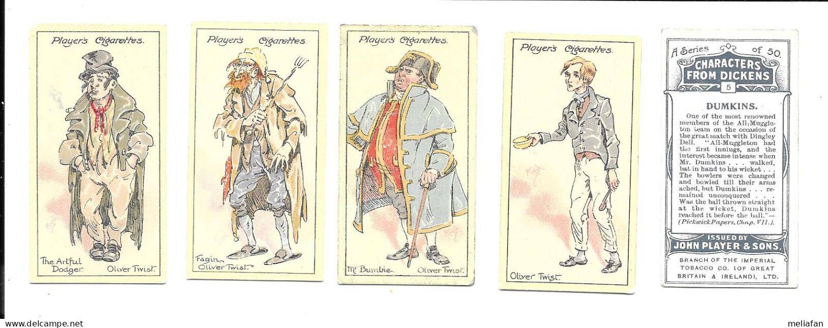 CJ22 - SERIE COMPLETE 50 CARTES CIGARETTES PLAYERS - CHARACTERS FROM DICKENS - PERSONNAGES DE DICKENS - Player's