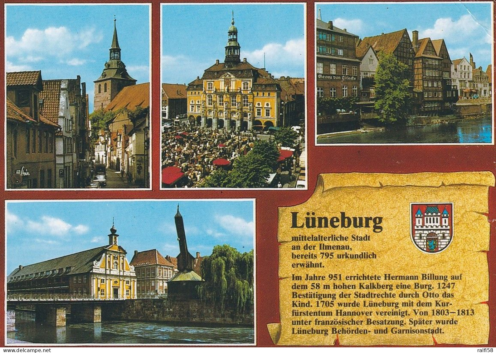 1 AK Germany / Niedersachsen * Chronikkarte Der Stadt Lüneburg Mit Wappen * - Lüneburg