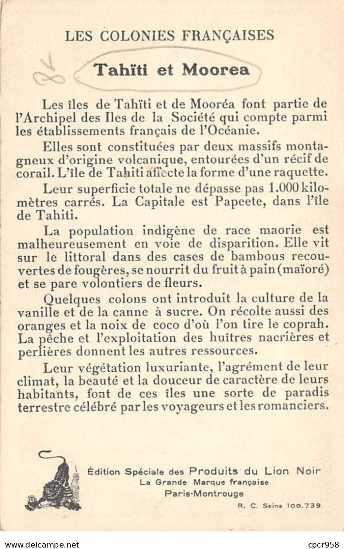 Océanie - N°80715 - Colonies Françaises Tahiti Et Mooréa - Edition Spéciale Des Produits Du Lion Noir - Tahiti