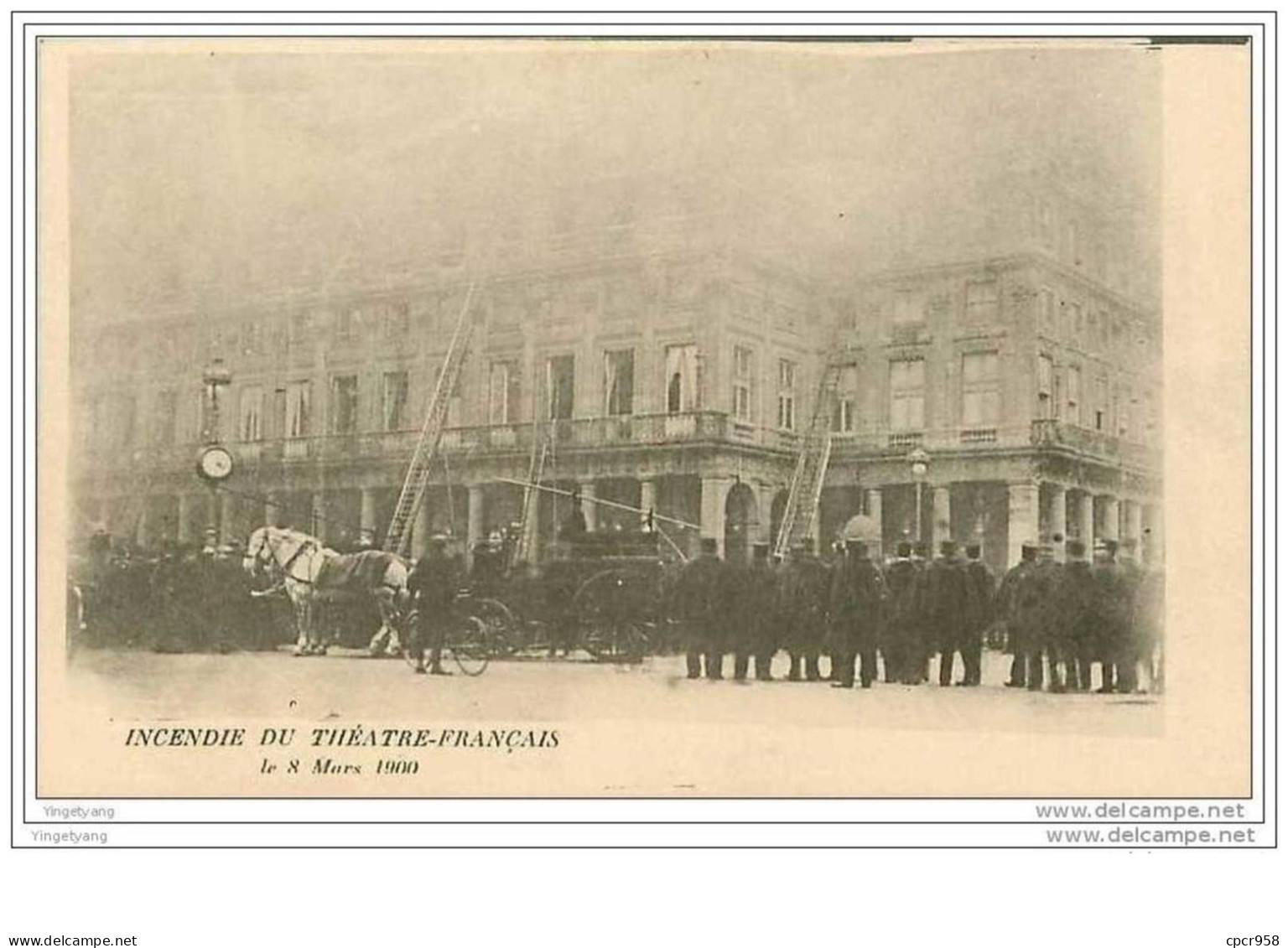 POMPIERS.INCENDIE DU THEATRE FRANCAIS.LE 8 MARS 1900.POMPIERS - Brandweer