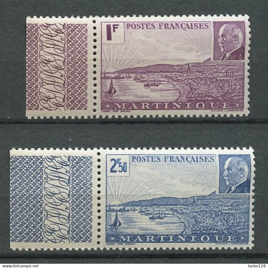 MARTINIQUE 1941 N° 189/190 ** Neufs MNH Superbes C 2.50 € Vue De Fort De France Pétain - Neufs