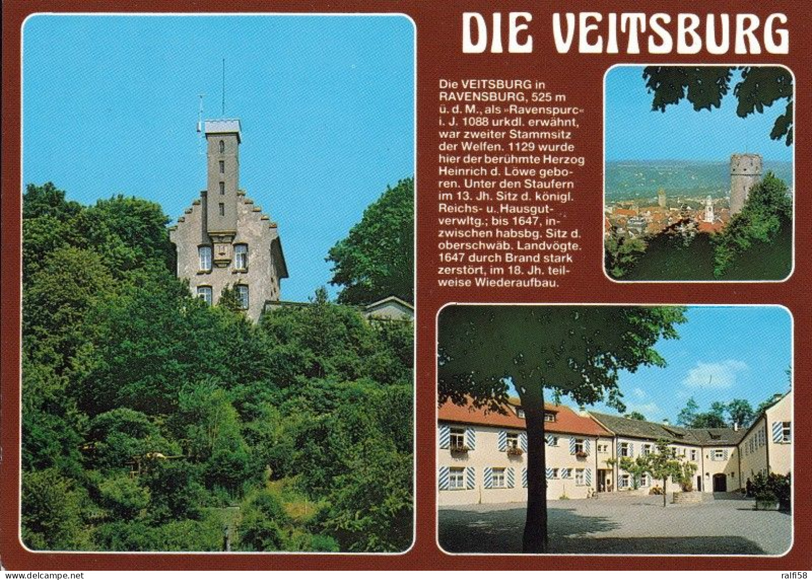 1 AK Germany /  Baden-Württemberg * Chronikkarte Der Veitsburg Oberhalb Der Stadt Ravensburg * - Ravensburg
