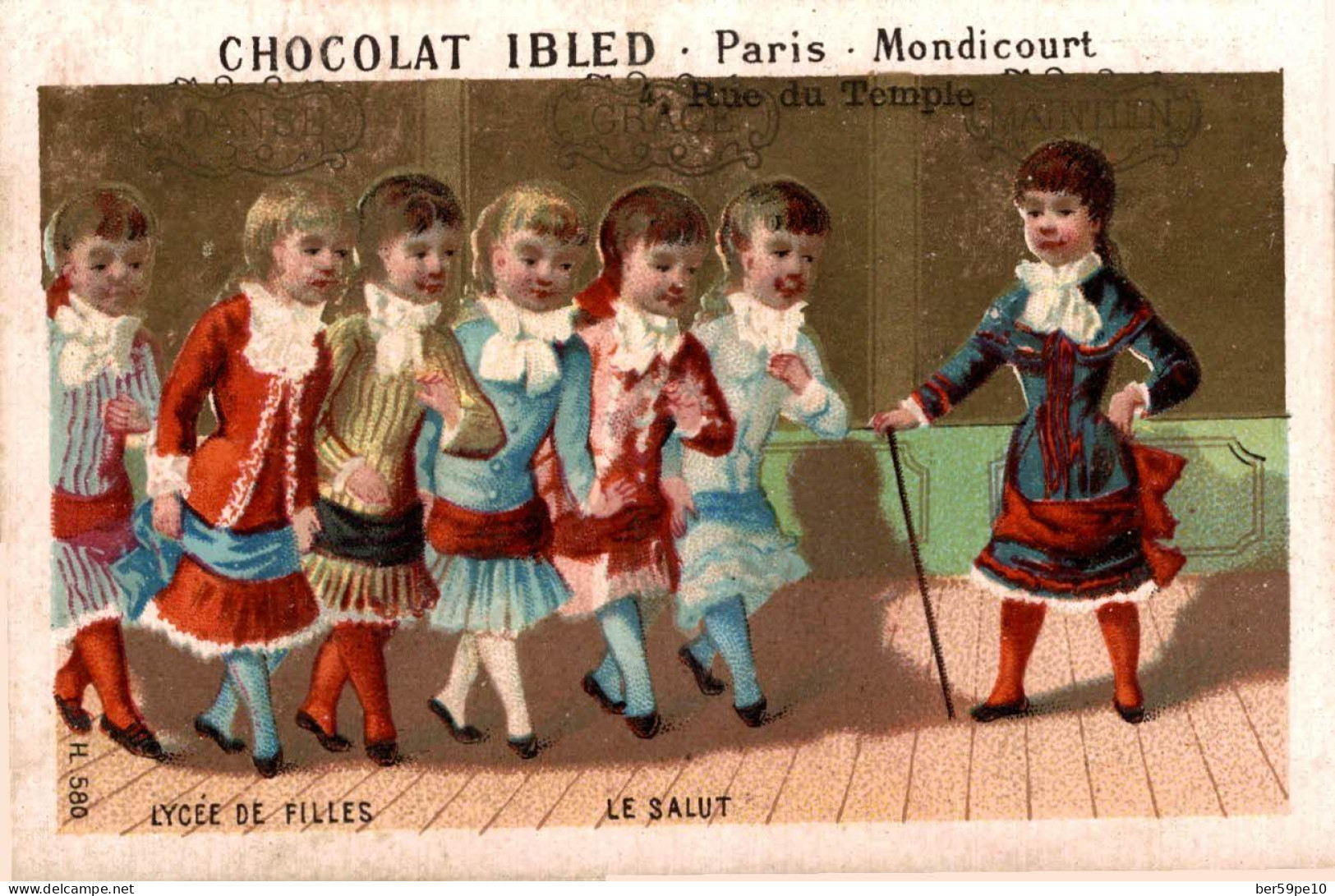 CHROMO CHOCOLAT IBLED PARIS MONDICOURT LYCEE DE FILLES LE SALUT - Ibled