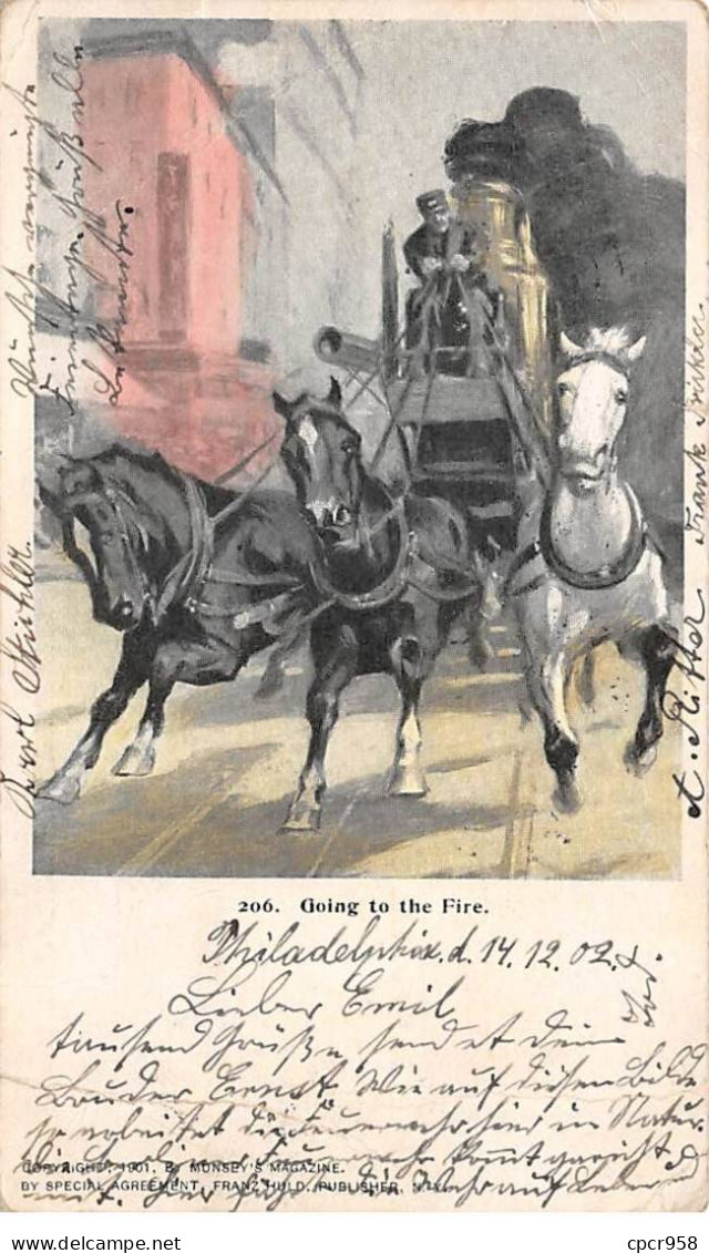 Métier - N°77675 - Pompiers - Going To The Fire - Carte Vendue En L'état - Pompieri