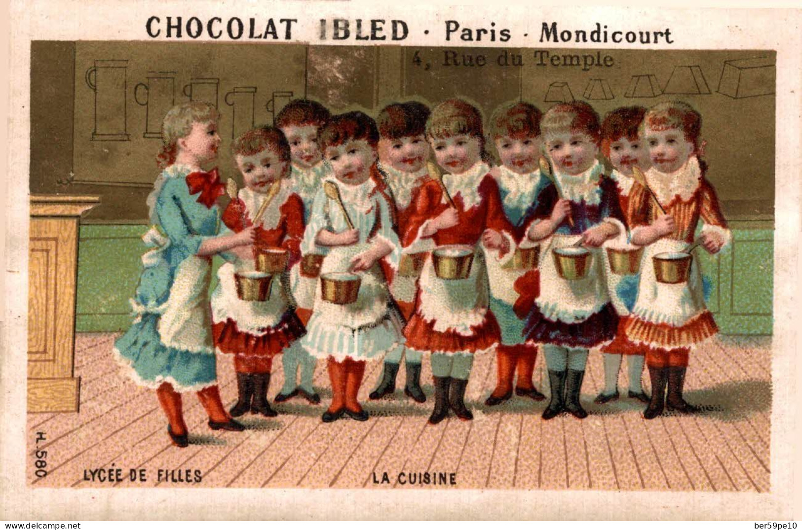 CHROMO CHOCOLAT IBLED PARIS MONDICOURT LYCEE DE FILLES LA CUISINE - Ibled