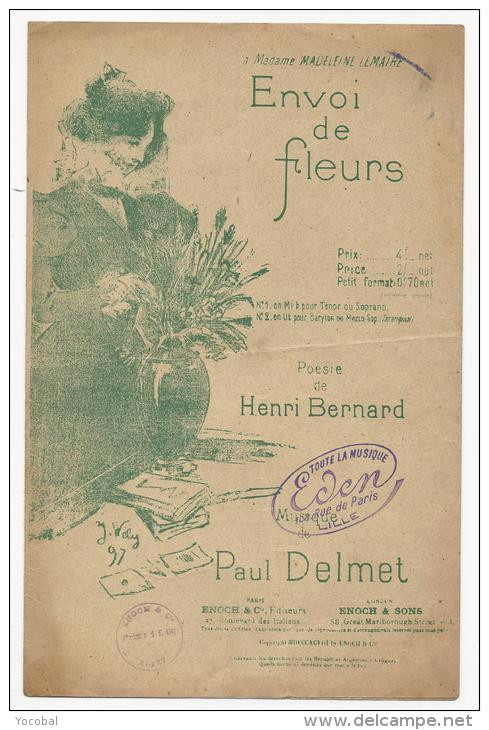 Partition, Musicale, Envoi De Fleurs, Paul Delmet, Enoch & Cie Editeurs, Frais Fr: 1.60€, - Partitions Musicales Anciennes