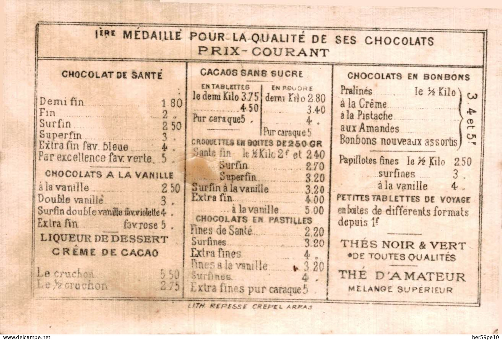 CHROMO CHOCOLAT IBLED PARIS MONDICOURT LYCEE DE FILLES LE DESSIN - Ibled