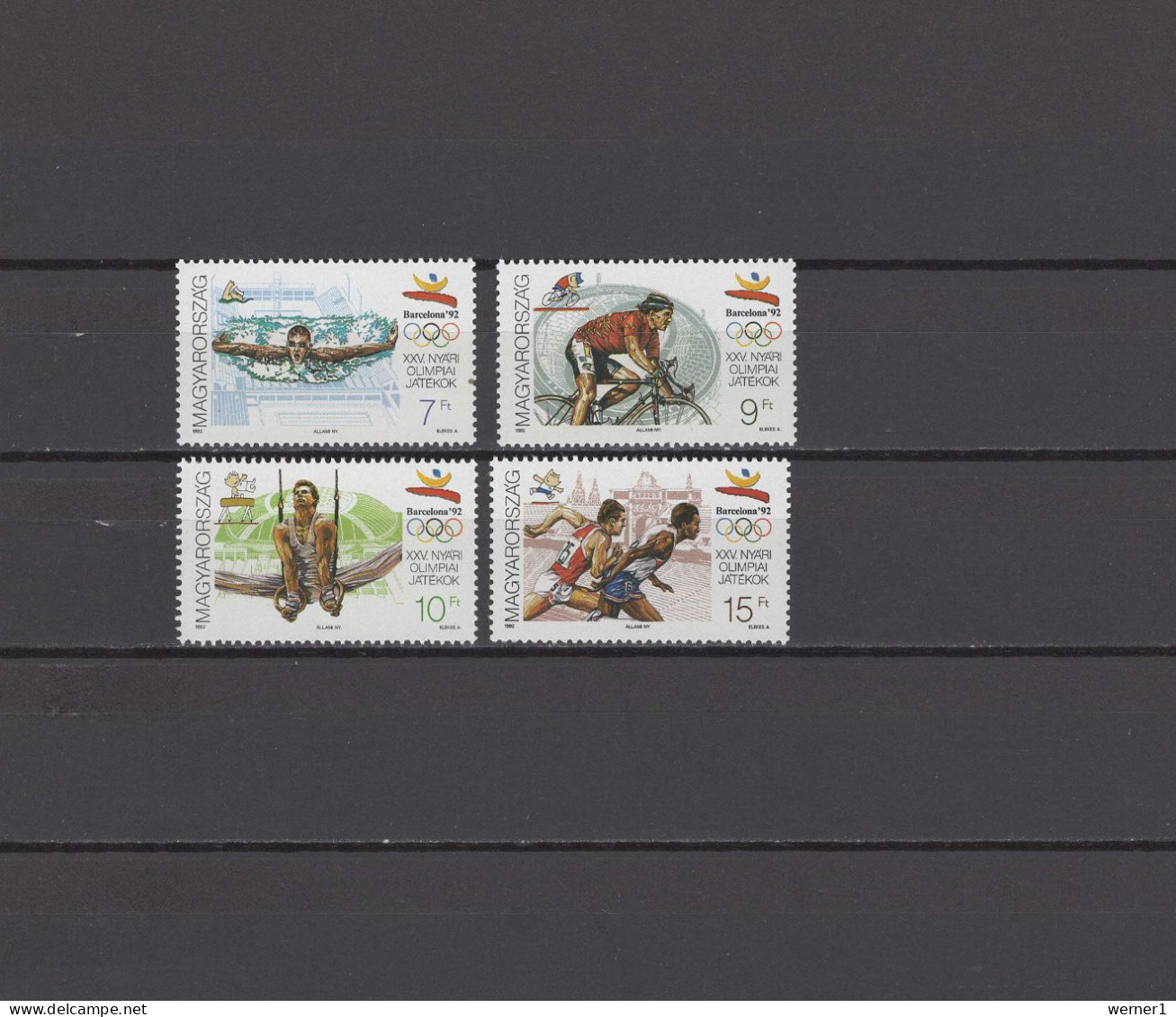 Hungary 1992 Olympic Games Barcelona, Cycling, Swimming Etc. Set Of 4 MNH - Verano 1992: Barcelona