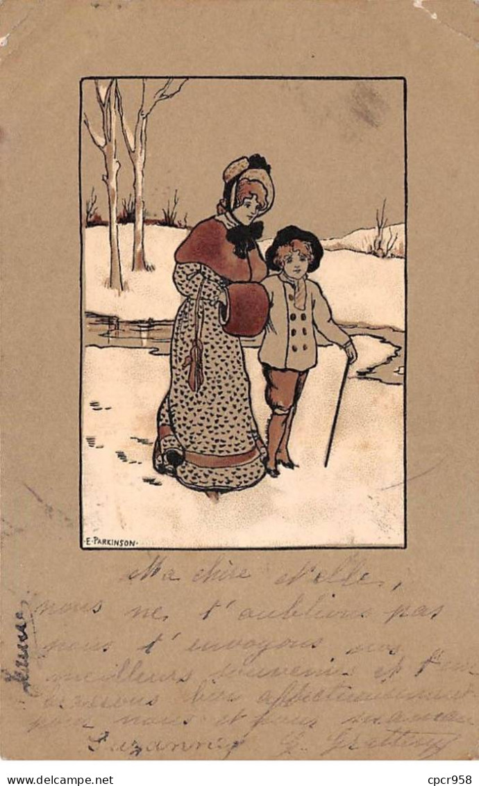 Illustrateurs - N°82621 - E. Parkinson - Jeune Femme Se Promenant Avec Un Jeune Garçon - Parkinson, Ethel