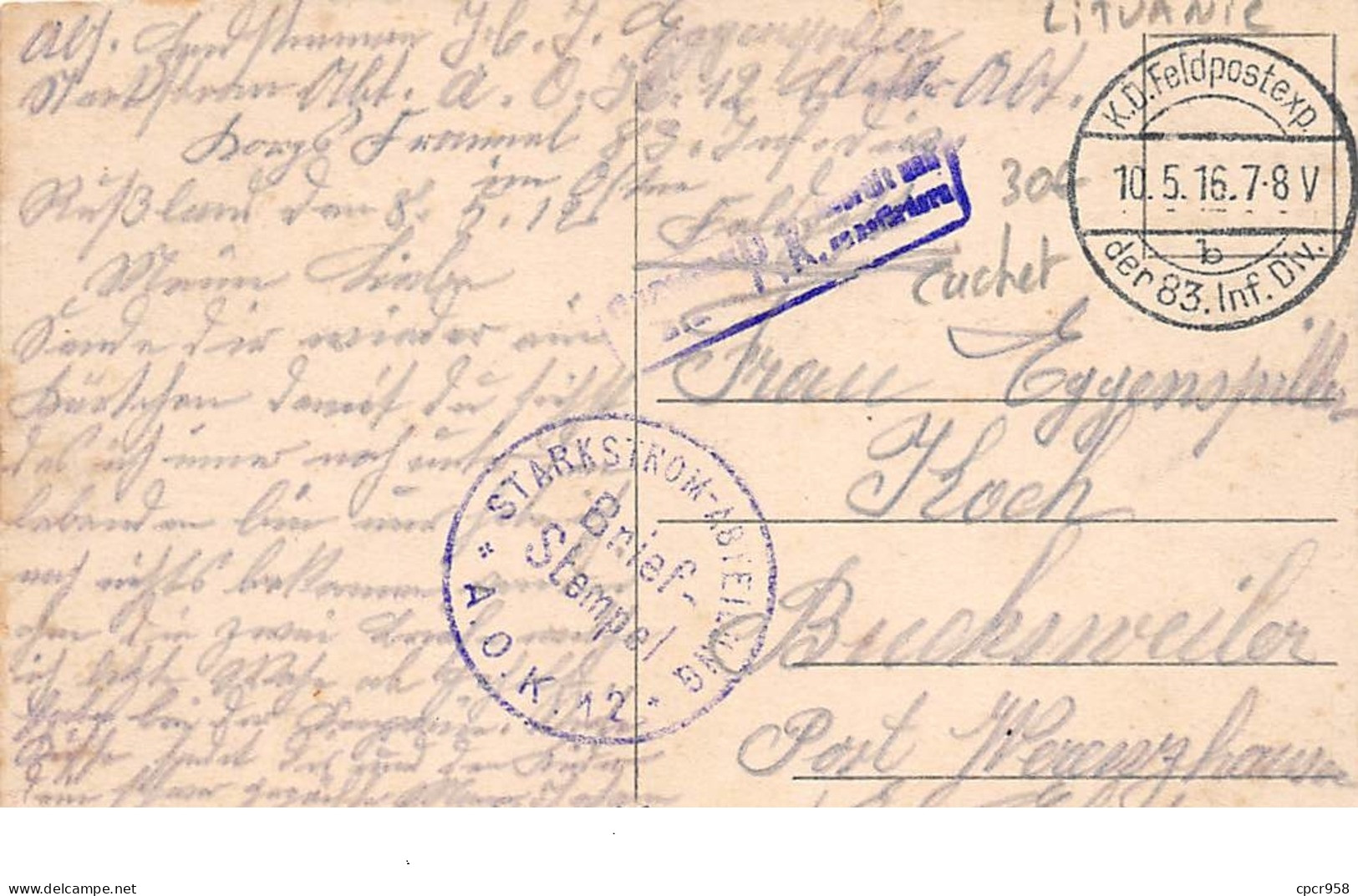 LITUANIE - N°205109 - Kowno - Peters-Berg -Cachet - Lituanie