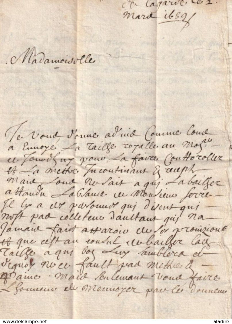 1659 - Lettre Pliée Avec Correspondance De 2 Pages De Lagarde D'Apt, Vaucluse Vers Grignan, Drôme - ....-1700: Precursors