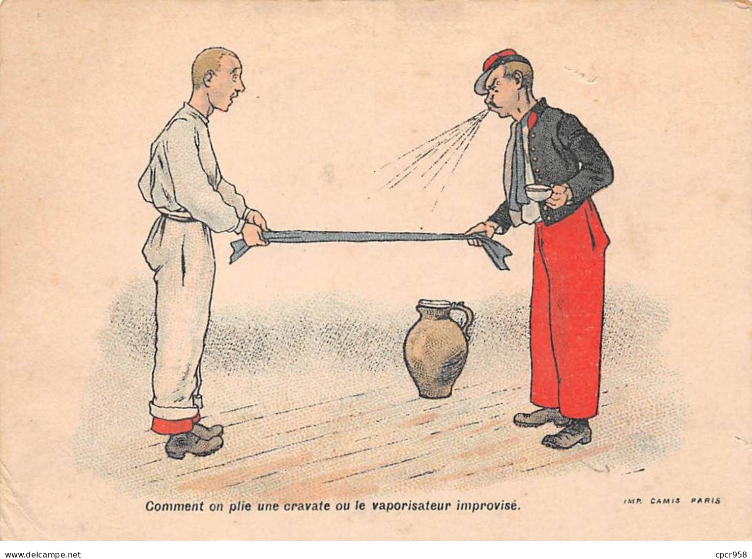 Illustrateurs - N°82567 - Guillaume - Comment On Plie Une Cravate ... - Carte Publicitaire Amidon Hoffmann - Guillaume
