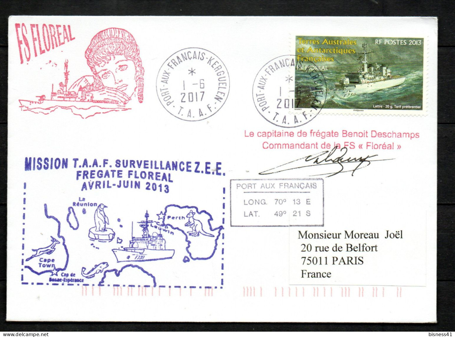 Col43 TAAF N° 660  Oblitéré De Port Aux Français Sur Lettre - Used Stamps