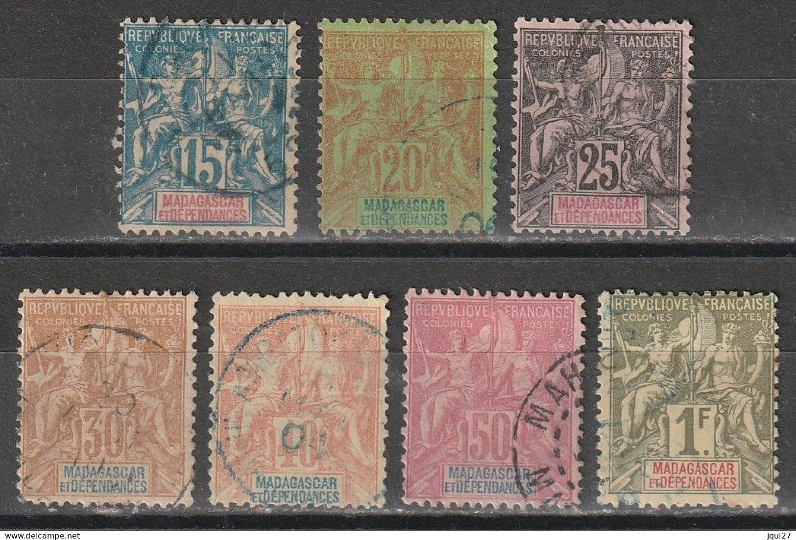 Madagascar N° 33, 34, 35, 36, 37, 38, 40 - Oblitérés