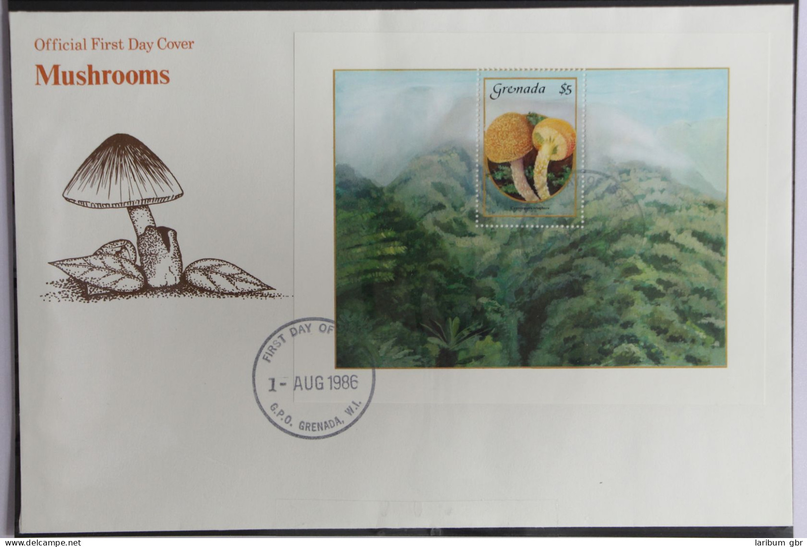 Grenada 1491-1494 Und Block 162 Gestempelt Als FDC / Pilze #GG802 - Grenada (1974-...)