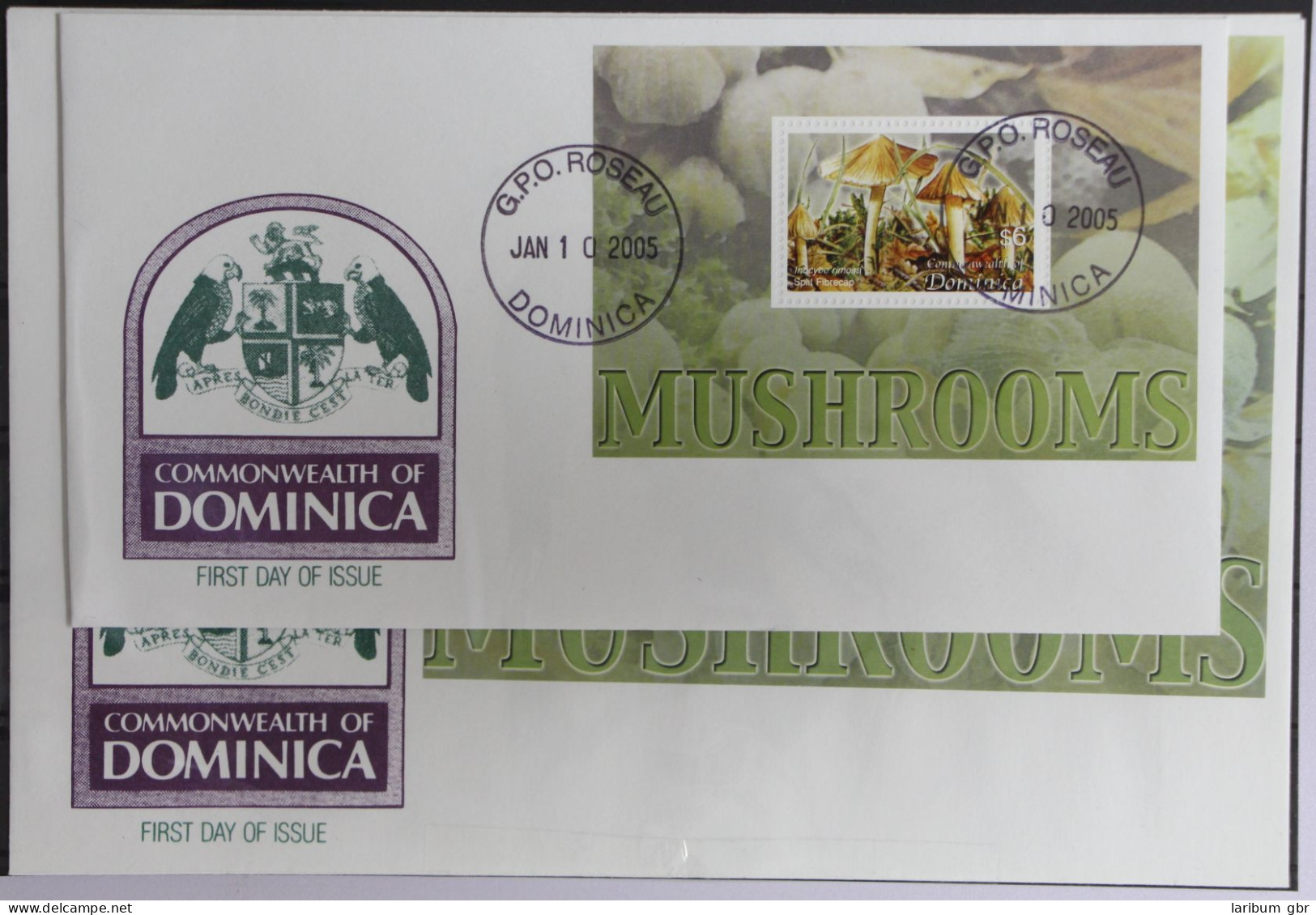 Dominica 3639 -3642 Und Block 505 Gestempelt Als FDC / Pilze #GG774 - Dominica (1978-...)