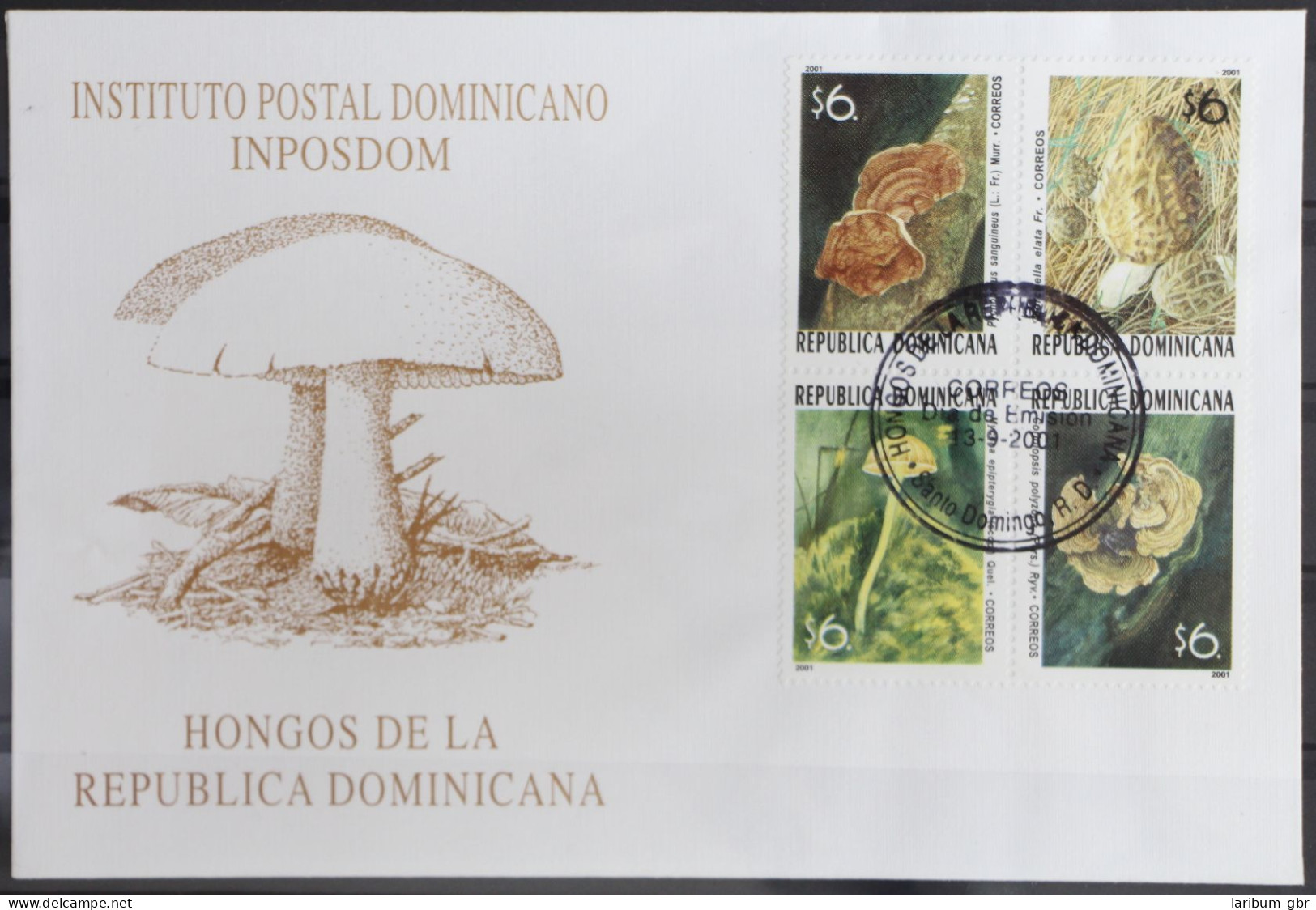 Dominikanische Republik 2032-2035 Gestempelt Viererblock Als FDC / Pilze #GG768 - Dominican Republic
