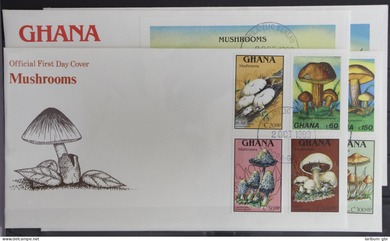 Ghana 1287-1294 Und Block 145 Und 146 Gestempelt Als FDC / Pilze #GG795 - Ghana (1957-...)