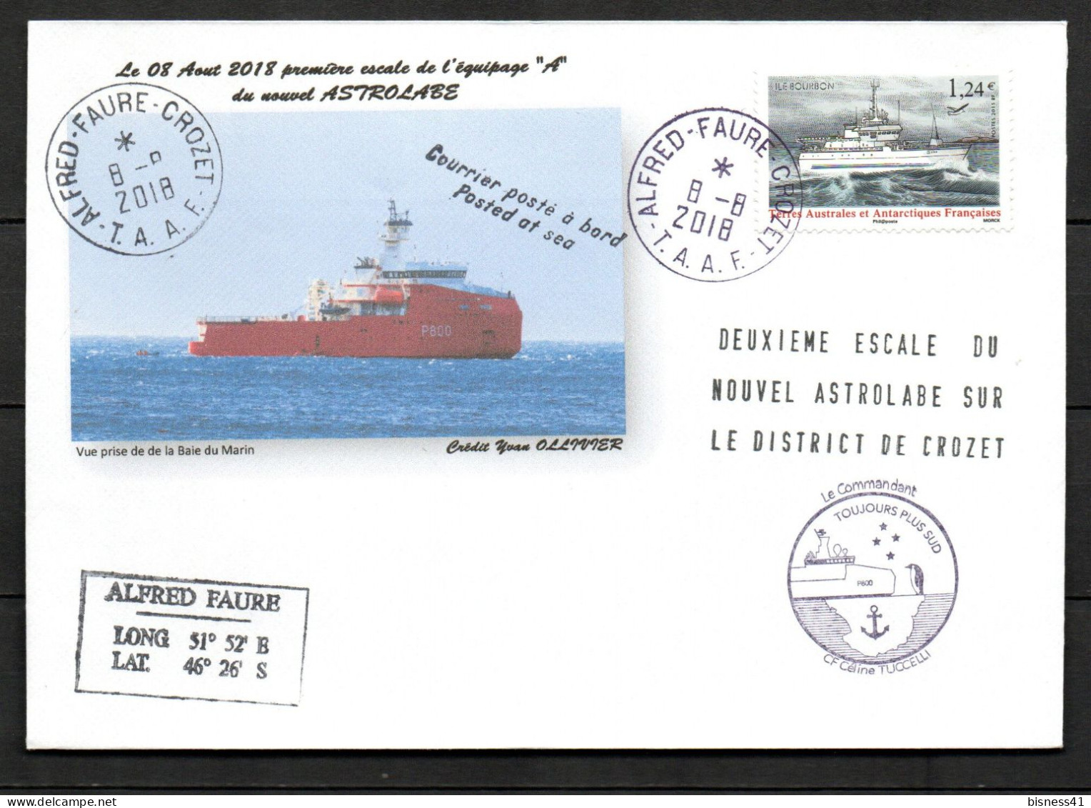 Col43 TAAF N° 760  Oblitéré De Alfred Faure Crozet Sur Lettre - Used Stamps