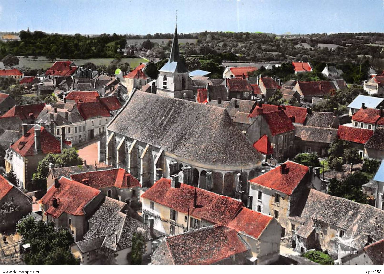 89 . N°sac11212 . TREIGNY . Quartier De L'église N°1 . En Avion Au Dessus De . Cpsm 10X15 Cm . LAPIE - Treigny