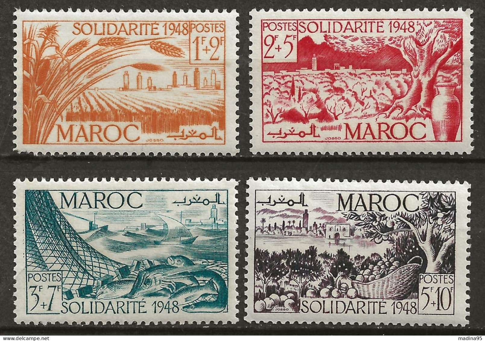 MAROC Colo:, **, N° YT 271 à  274, Série, TB - Unused Stamps