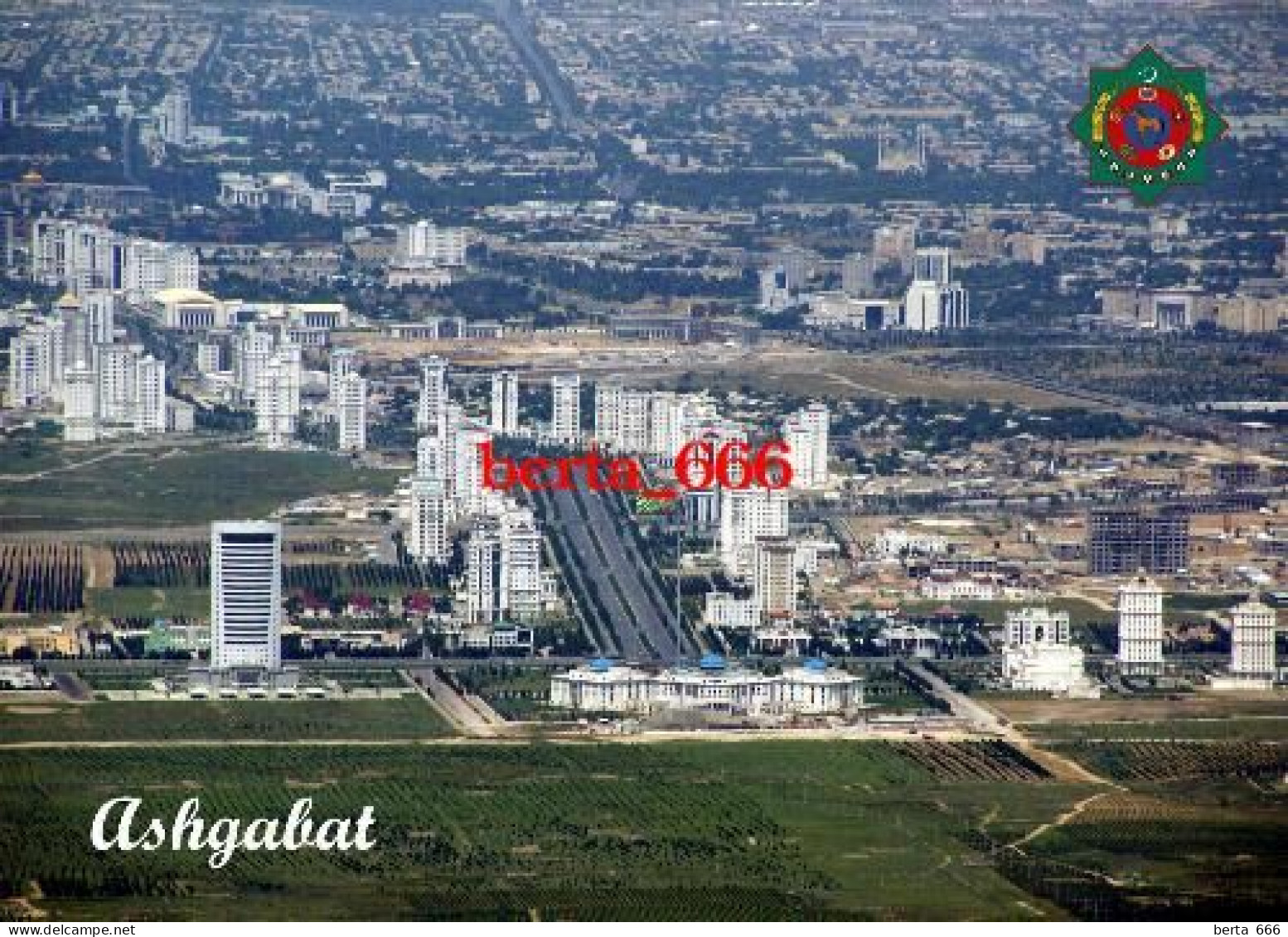 Turkmenistan Ashgabat Aerial View New Postcard - Turkménistan