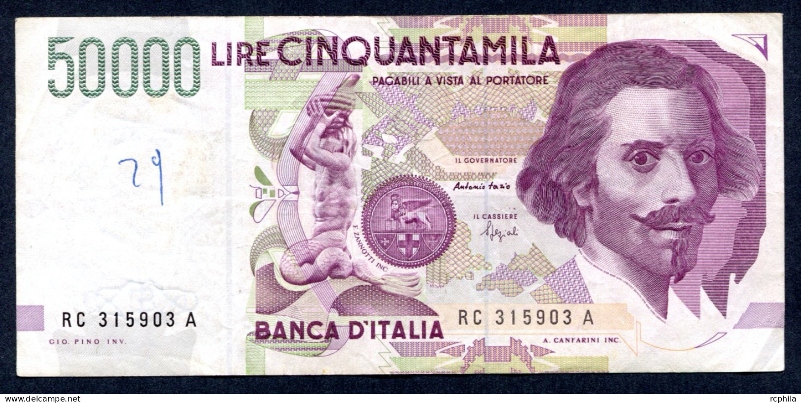 RC 27380 ITALIE BILLET DE 50000 LIRE - 50.000 Lire