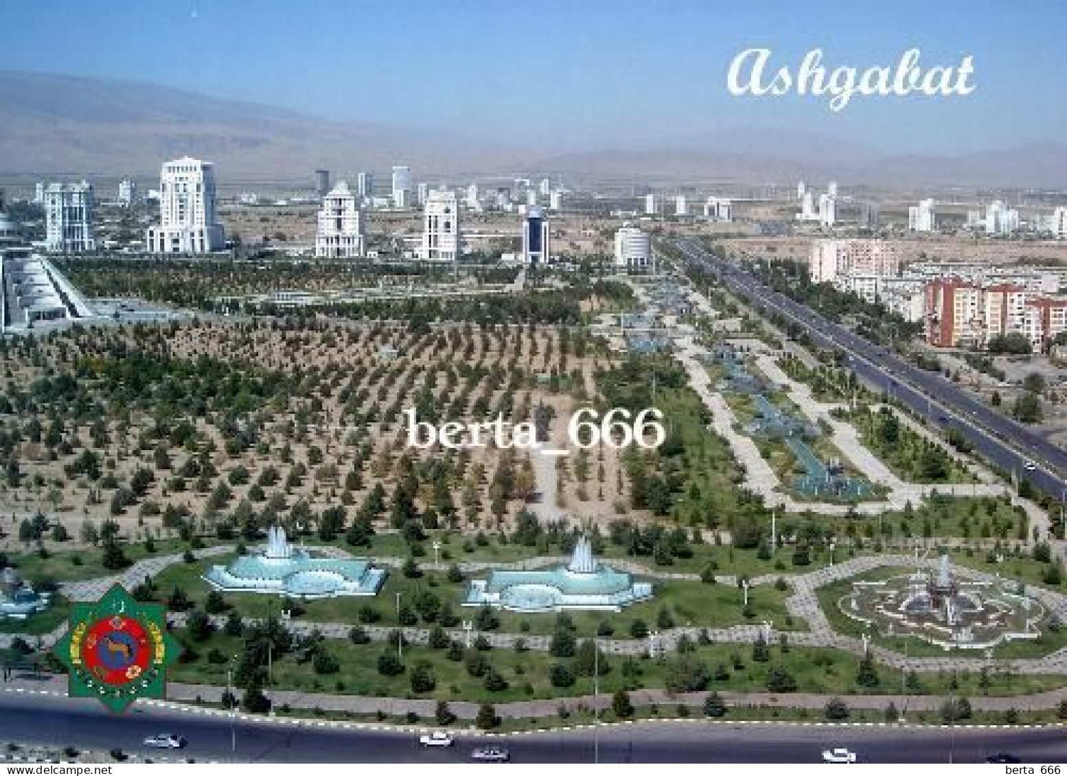 Turkmenistan Ashgabat Overview New Postcard - Turkmenistán