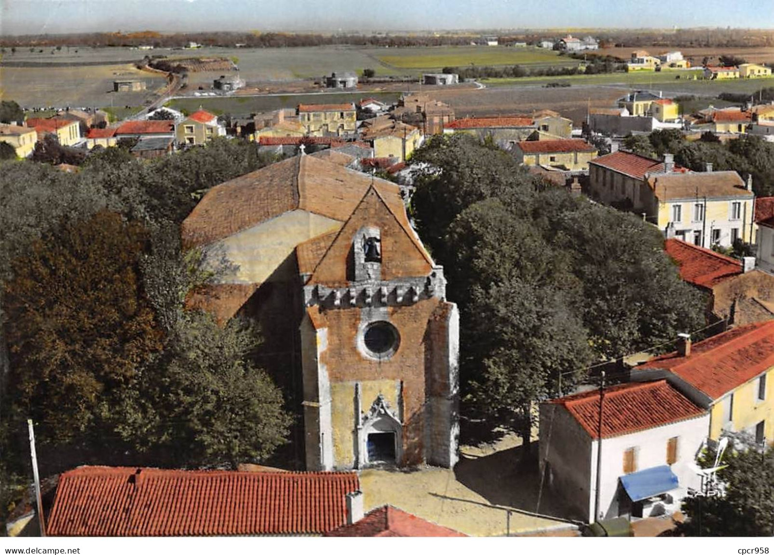 17 . N°sac10382 . ANGOULINS . L'église N°6 . En Avion Au Dessus De . Cpsm 10X15 Cm . Lapie - Angoulins