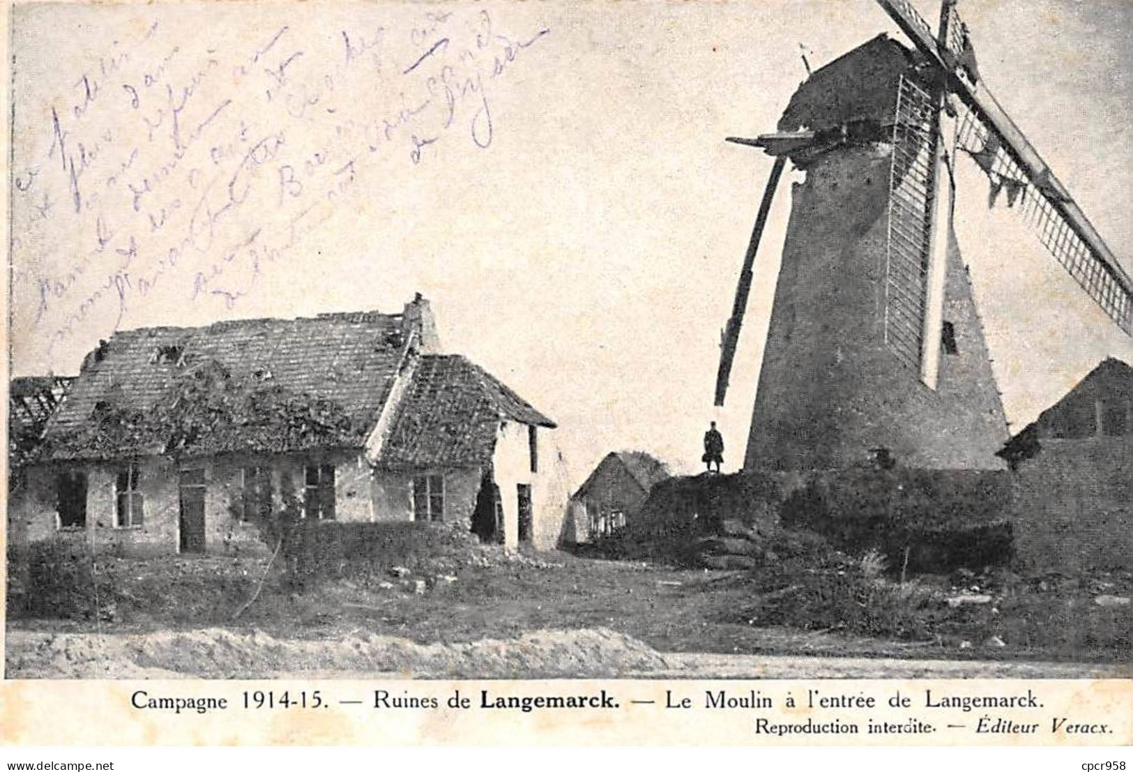 BELGIQUE - SAN52276 - Ruines De Langemarck - Le Moulin à L'entrée - Langemark-Pölkapelle